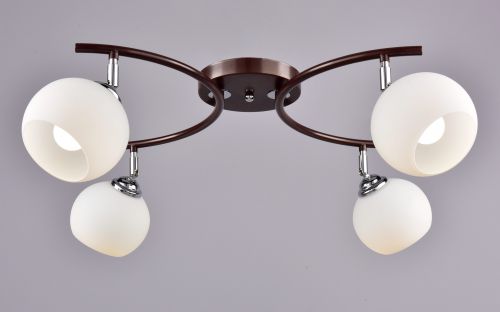 Светильник РС21012 BRN+CR/4C "Румба" (металл, стекло, 4*Е27)	 п/ос	 оптом