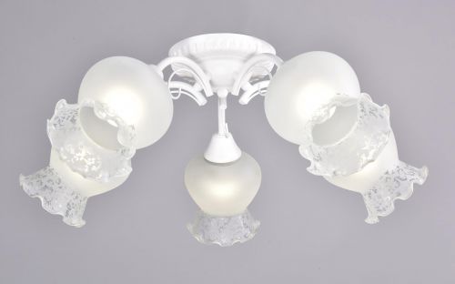 Светильник РС20976 WT/5C "Менуэт"  (металл, стекло, 5*Е27) п/ос								 оптом