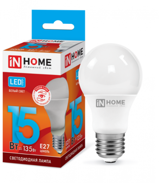 IN HOME лампа LED-A60 15Вт Е27 4000К 1350Лм хит продаж!!! оптом