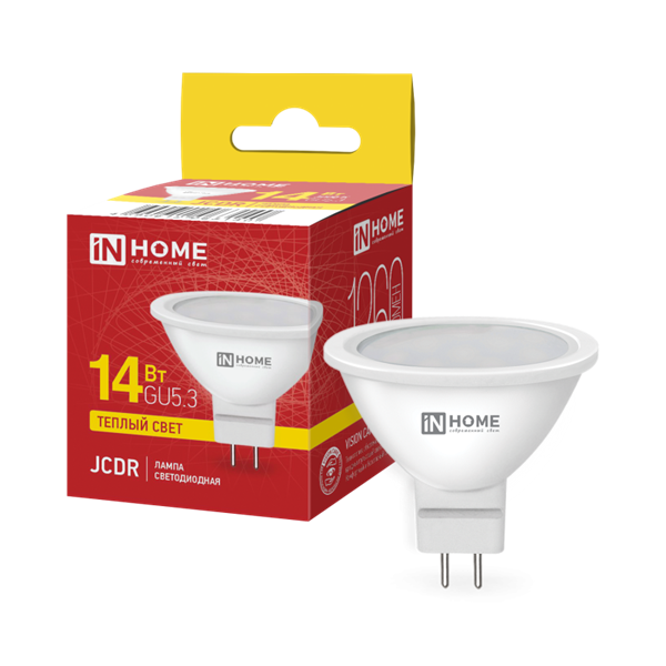 IN HOME лампа LED-JCDR 14Вт GU5.3 3000K 1260Лм оптом