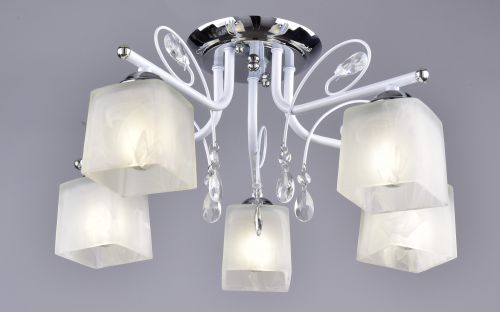 Светильник РС20824 WT+CR/5C (металл, стекло, 5*Е27) п/ос оптом