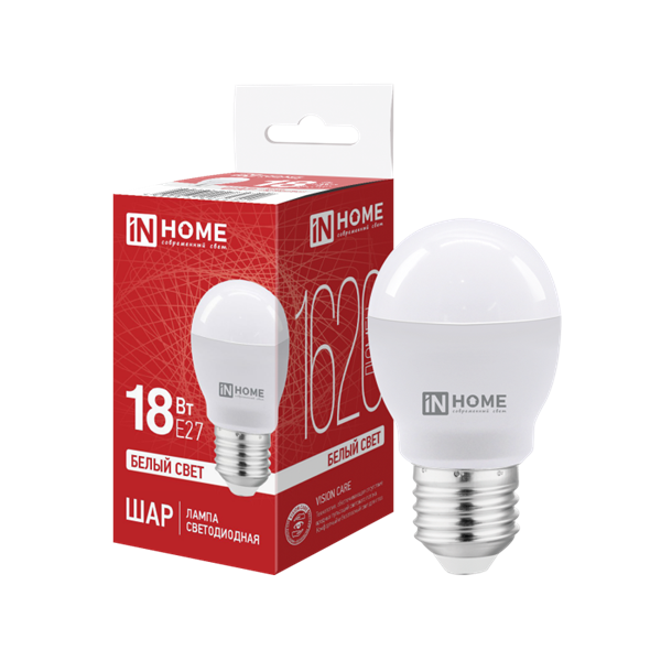 IN HOME лампа LED-ШАР 18Вт Е27 4000К 1620Лм оптом