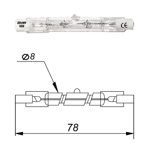 Camelion лампа J118 500W 220V R7s галоген. (1/50) оптом