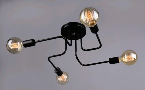 Светильник РС20869 BK/4C "Комета" (металл, стекло, 4*Е27) п/ос					  оптом