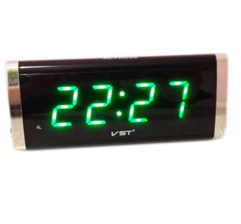 VST-730-4 часы электронные (ярко-зелёные цифры) кабель с вилкой в комплекте  оптом