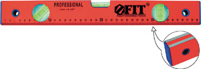 FIT Уровень (3 глазка/линейка) фрезеров грань "Стандарт" 1000мм красный  1/60 оптом