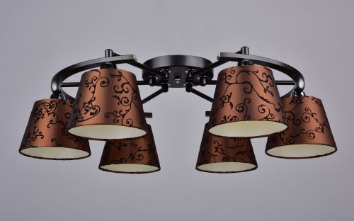 Светильник РС20905 BK+CR/6C "Контата" (металл, ткань, 6*Е27) п/ос			 оптом