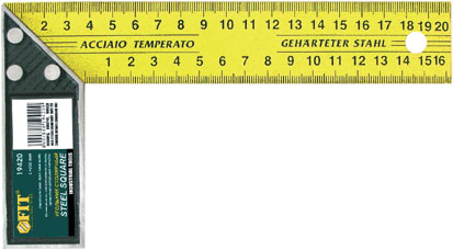 FIT Угольник столярный жёлтый 200 мм  1/12/120 оптом